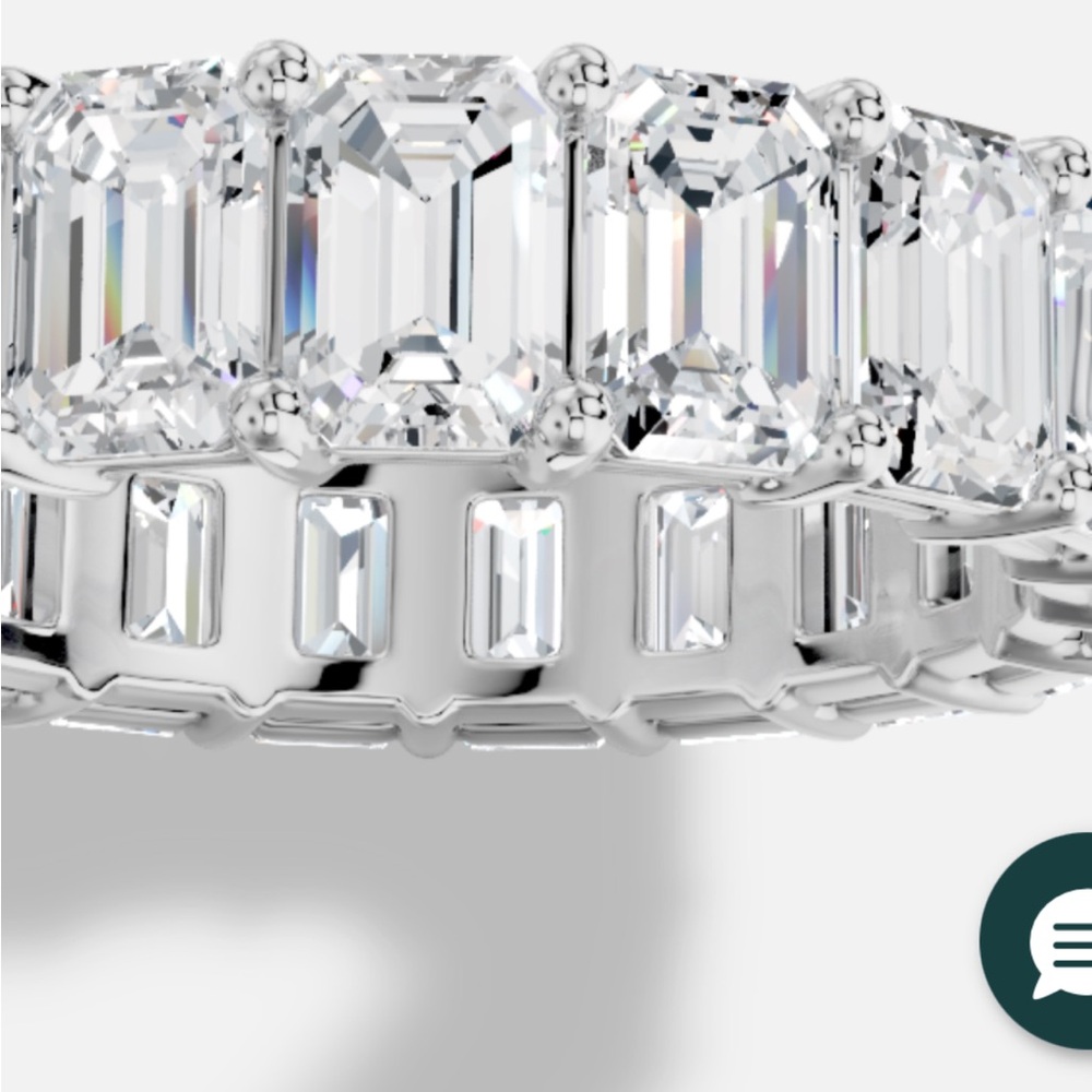 6 carat Elegant 14k White Gold Lab Diamond Women's Eternity Band E VS1 - Picture 2 of 5